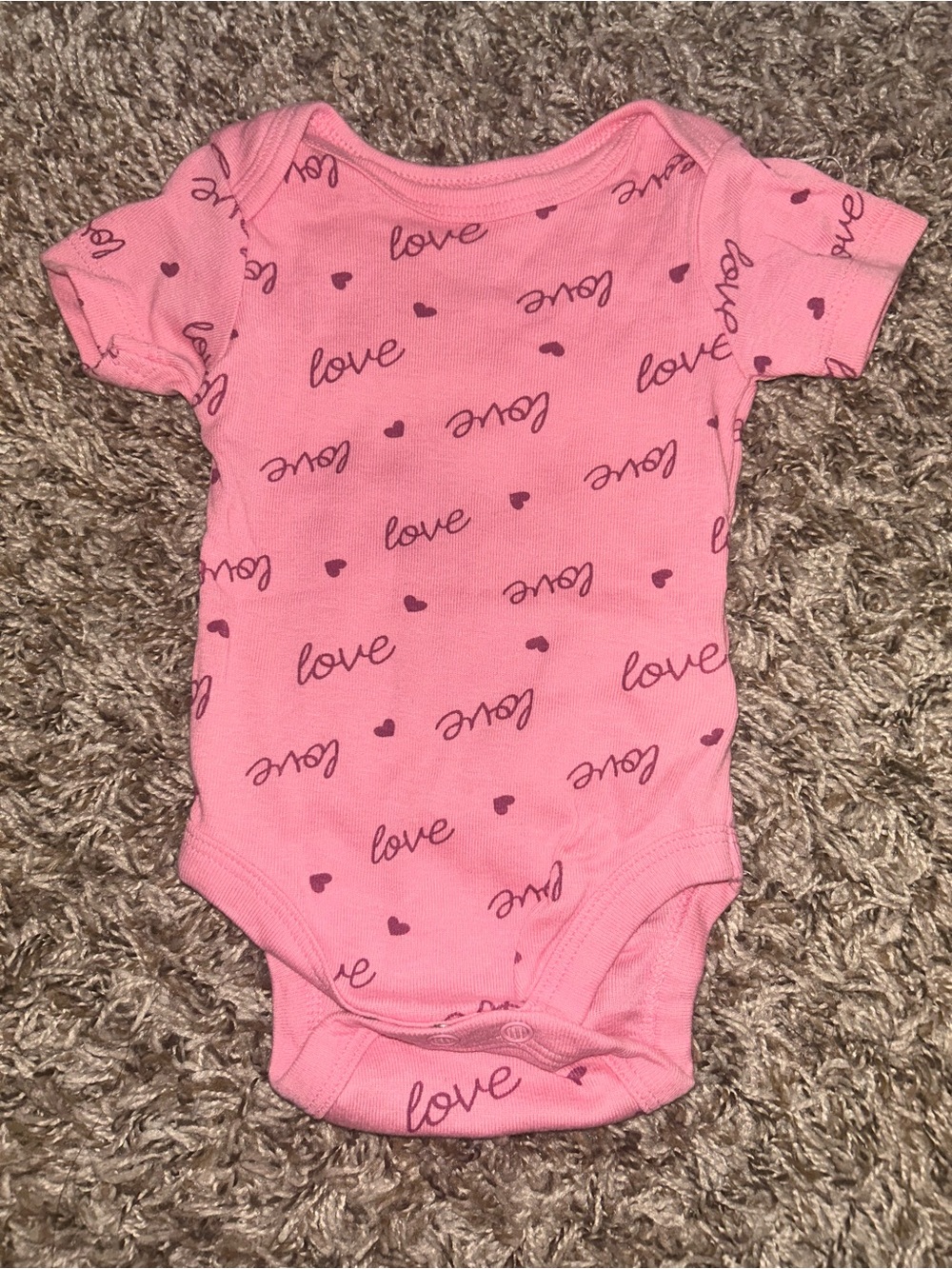 Pink 'Love' Printed Baby One-Piece Bodysuit
